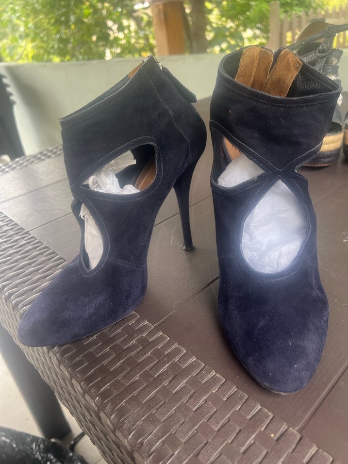 Siyah Süet Stiletto Topuklu Kadın Bot - Görsel 3