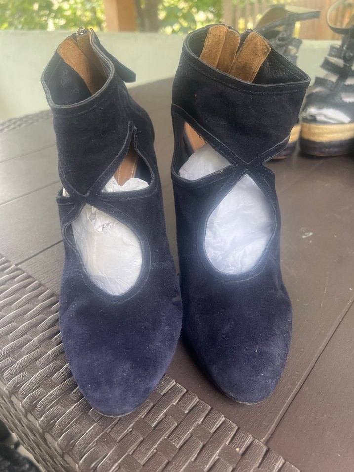 Siyah Süet Stiletto Topuklu Kadın Bot - Görsel 2