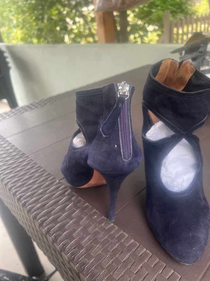 Siyah Süet Stiletto Topuklu Kadın Bot - Görsel 4