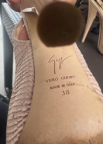 Bej Yılan Derisi Desenli Dolgu Topuklu Kadın Ayakkabı - Görsel 3