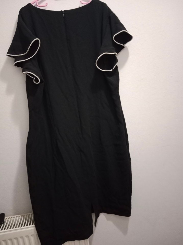 Siyah abiye tarzı kısa elbise. hamileler içinde uygundur. - Görsel 3