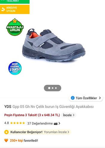 Gri Kaydırmaz Cırtlı iş ayakkabısı - Görsel 4