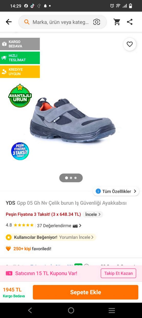 Gri Kaydırmaz Cırtlı iş ayakkabısı - Görsel 4