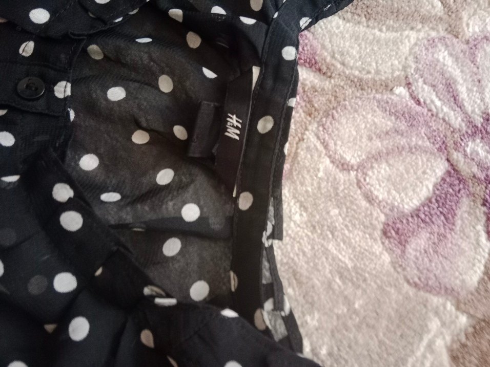 Puantiyeli Siyah Bluz - Görsel 2