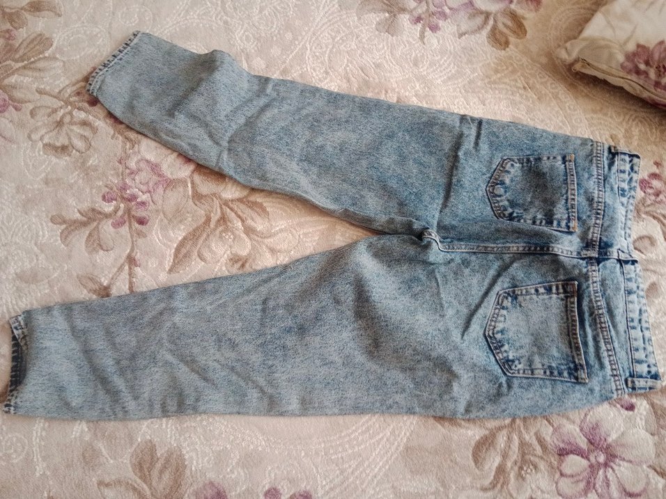 Mavi Rahat Kesim Midi Boy Kadın Kot Pantolon - Görsel 3