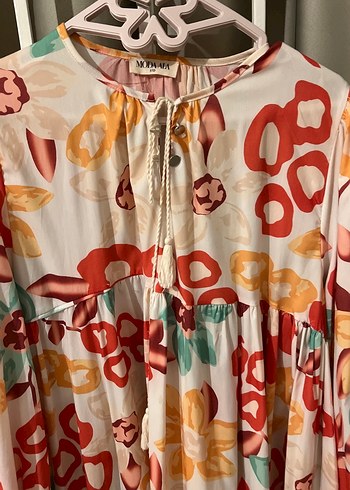 Bohem Çok Renkli Uzun Salaş Elbise - Görsel 6