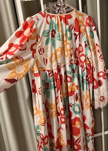 Bohem Çok Renkli Uzun Salaş Elbise - Görsel 5