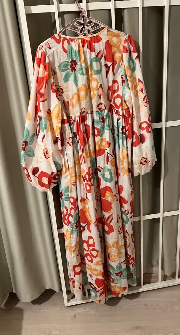 Bohem Çok Renkli Uzun Salaş Elbise - Görsel 3