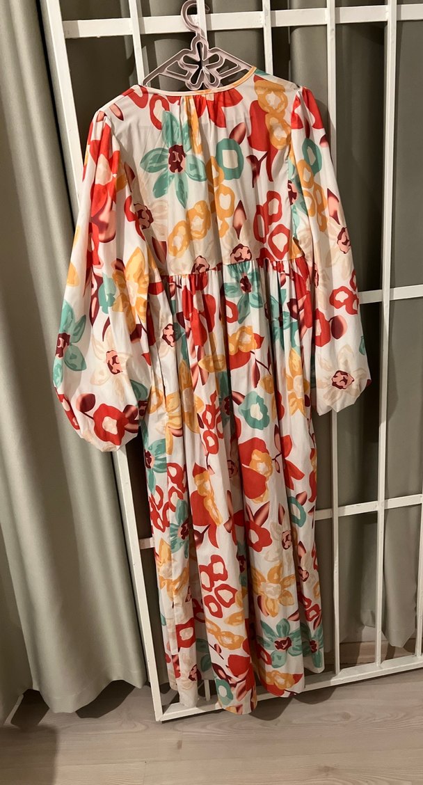 Bohem Çok Renkli Uzun Salaş Elbise - Görsel 2