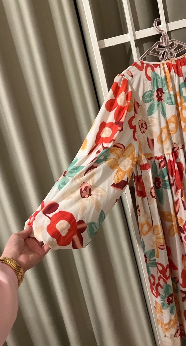 Bohem Çok Renkli Uzun Salaş Elbise - Görsel 4