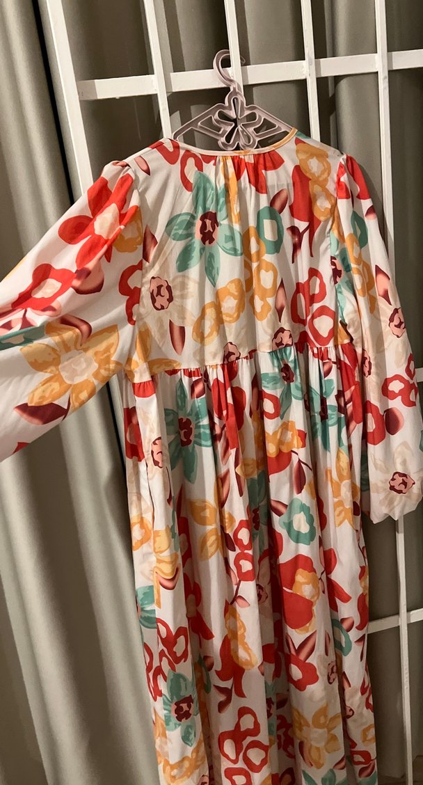 Bohem Çok Renkli Uzun Salaş Elbise - Görsel 5