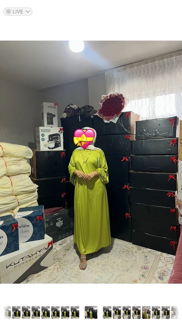 Sarı Uzun Salaş Kadın Elbise - Görsel 2