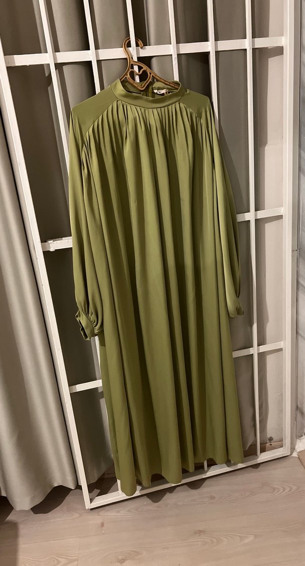 Sarı Uzun Salaş Kadın Elbise - Görsel 3