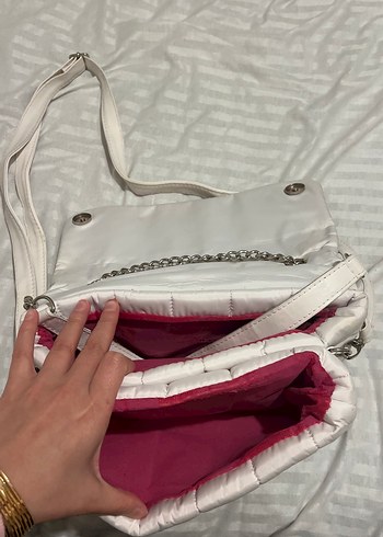 Beyaz Pilili Kadın Omuz Çantası - Görsel 3