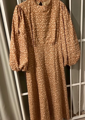 Bej Uzun Kollu Bohem Elbise - Görsel 2