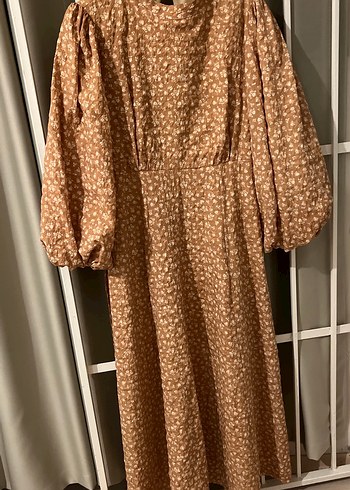 Bej Uzun Kollu Bohem Elbise - Görsel 3