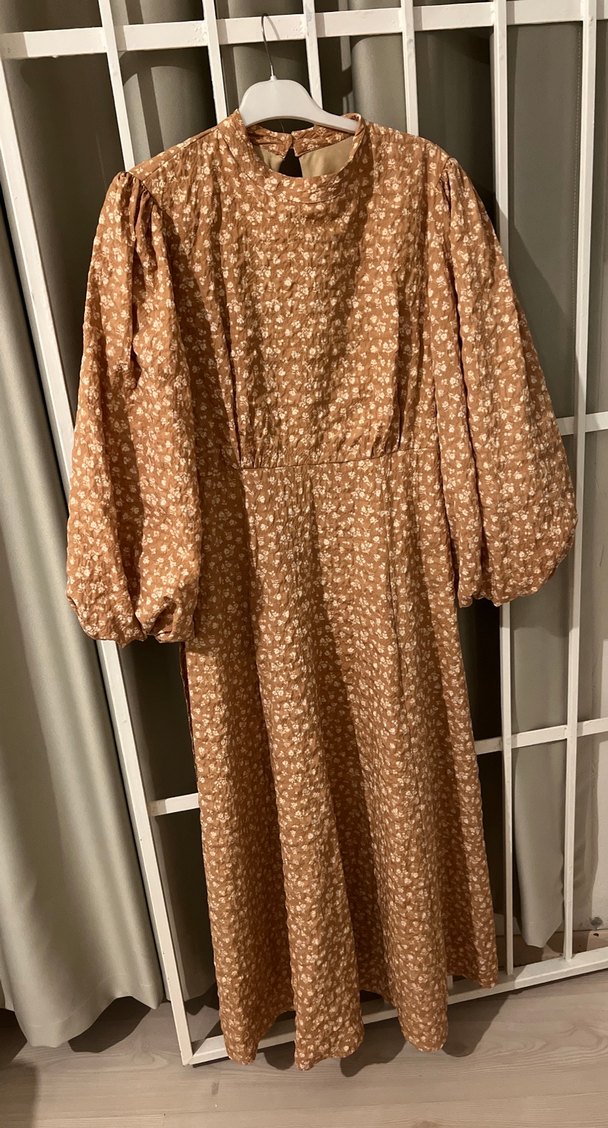 Bej Uzun Kollu Bohem Elbise - Görsel 2