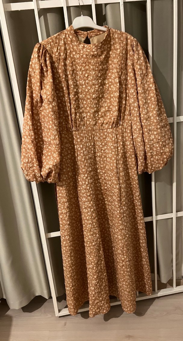 Bej Uzun Kollu Bohem Elbise - Görsel 3