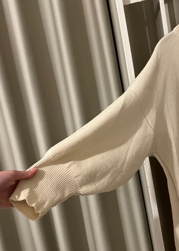 Bej Kadın Uzun Örgü Yün Elbise - Görsel 3