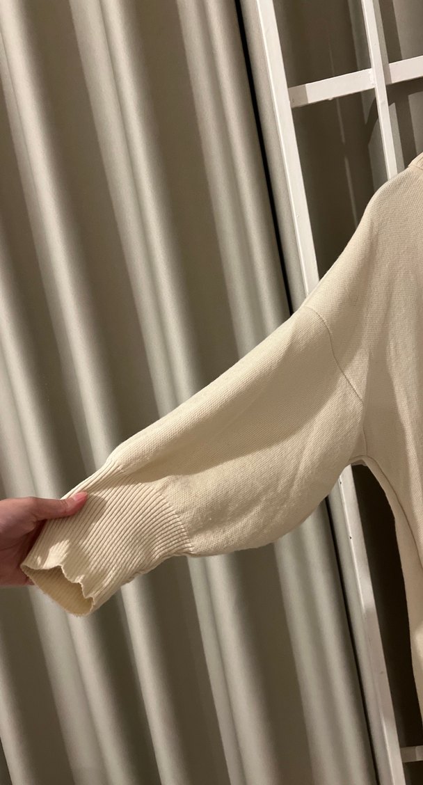 Bej Kadın Uzun Örgü Yün Elbise - Görsel 3