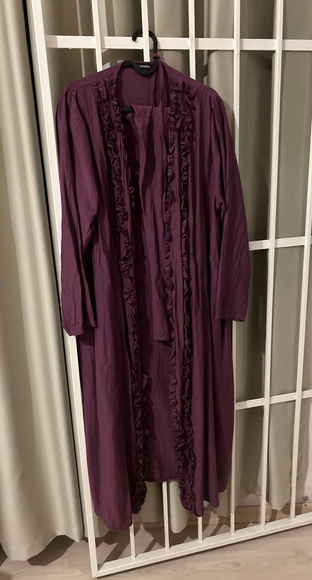 Mor Uzun Kollu tunikli takım - Görsel 2