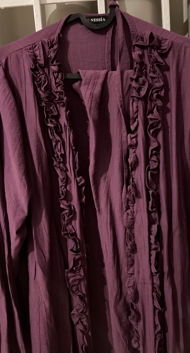 Mor Uzun Kollu tunikli takım - Görsel 3