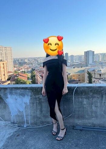 Siyah Straplez Uzun  Abiye Elbise - Görsel 2