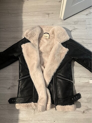Pull and Bear pull&bear kürklü deri ceket