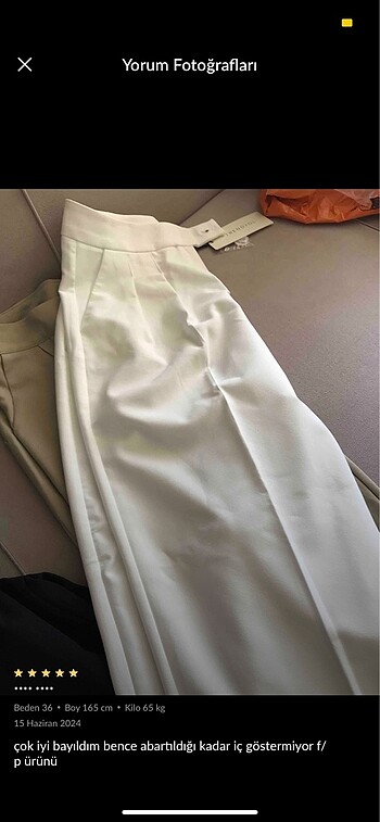 Ekru Wide Leg Geniş Paça Yüksek Bel Pantolon