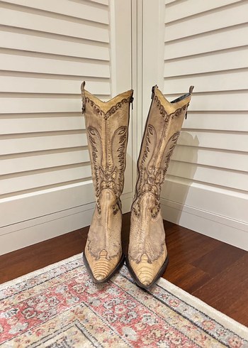 39 Beden camel Renk Vintage kovboy Çizme