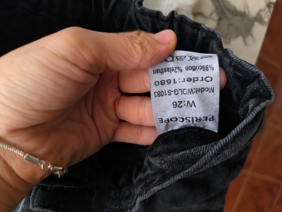 Düğmeli Gri Mini Denim Şort - Görsel 3