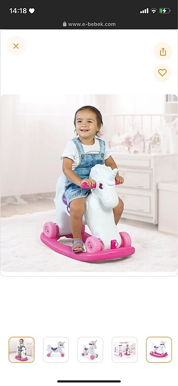  Oyuncak unicorn sallanan tekerlekli at