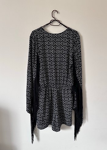 Püsküllü Siyah Kadın Tulum - Görsel 5