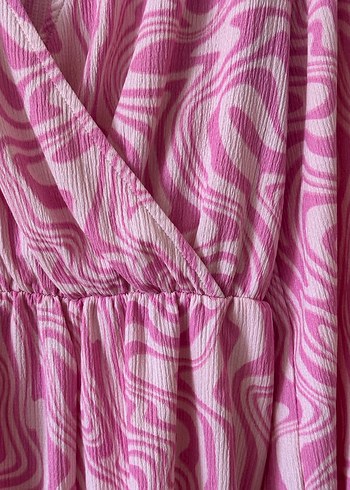 Pembe Batik Desenli Mini Hemşire Sabahlığı - Görsel 3