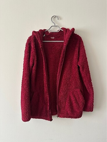 Bordo Peluş Sweatshirt
