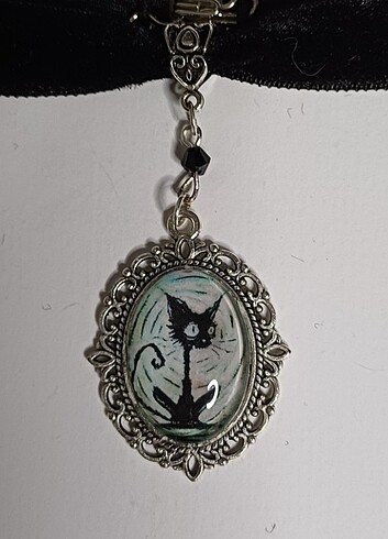 Gotik Kedi Kolye