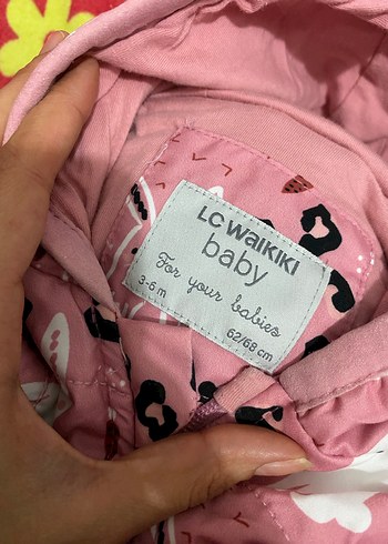 Kapüşonlu Pembe Desenli Bebek Kar Tulumu - Görsel 2