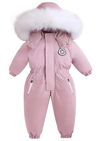 Pembe Kürklü Bebek Kız Tulumu