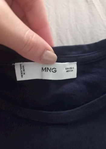 Mango Lacivert Baskılı Kadın Tişört - Görsel 2