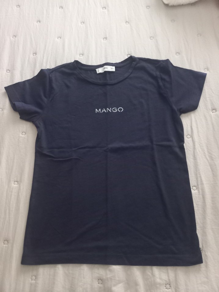 Mango Lacivert Baskılı Kadın Tişört - Görsel 3