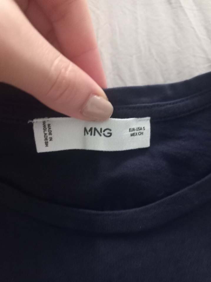 Mango Lacivert Baskılı Kadın Tişört - Görsel 2