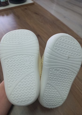 Beyaz Örgü Erkek Bebek İlk Adım Ayakkabısı 12,5 numara - Görsel 2