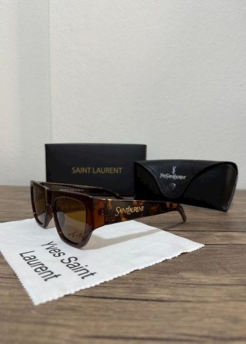 Saint Laurent Parlak Kahverengi Kadın Güneş Gözlüğü