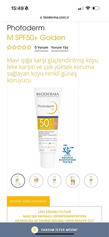 Bioderma Photoderm M SPF 50+ Leke Karşıtı Renkli Güneş Koruyucu