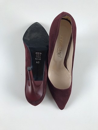 40 Beden bordo Renk Süet Stiletto
