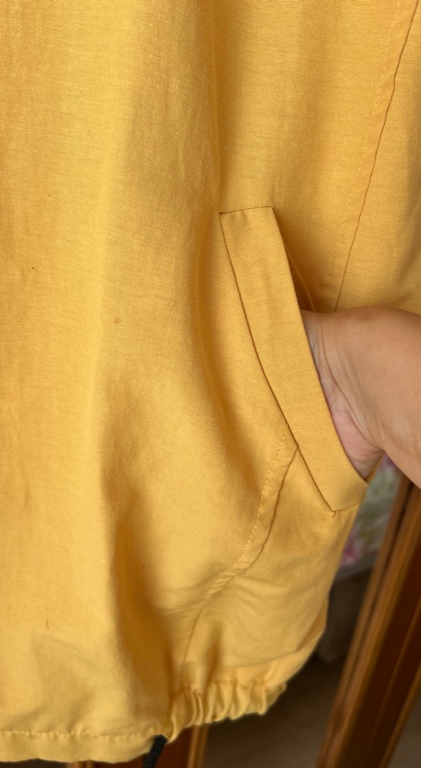 Sarı Midi Boy Rahat Kesim Yağmurluk - Görsel 3