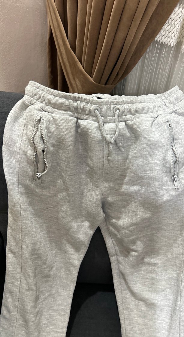 Zara Gri Erkek Fermuarlı Rahat Eşofman Altı - Görsel 2