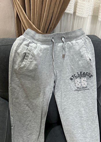 Zara Gri Baskılı Fermuarlı  Eşofman Altı - Görsel 3