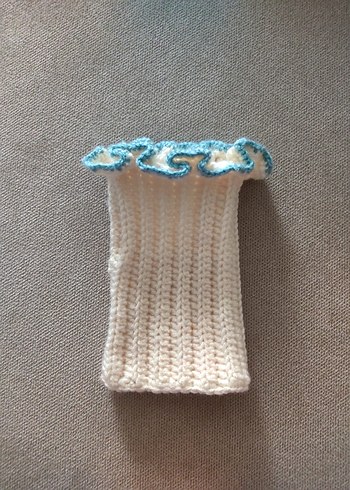 Pastel Kenarlı Örgü Kadın Eldiveni - Görsel 3