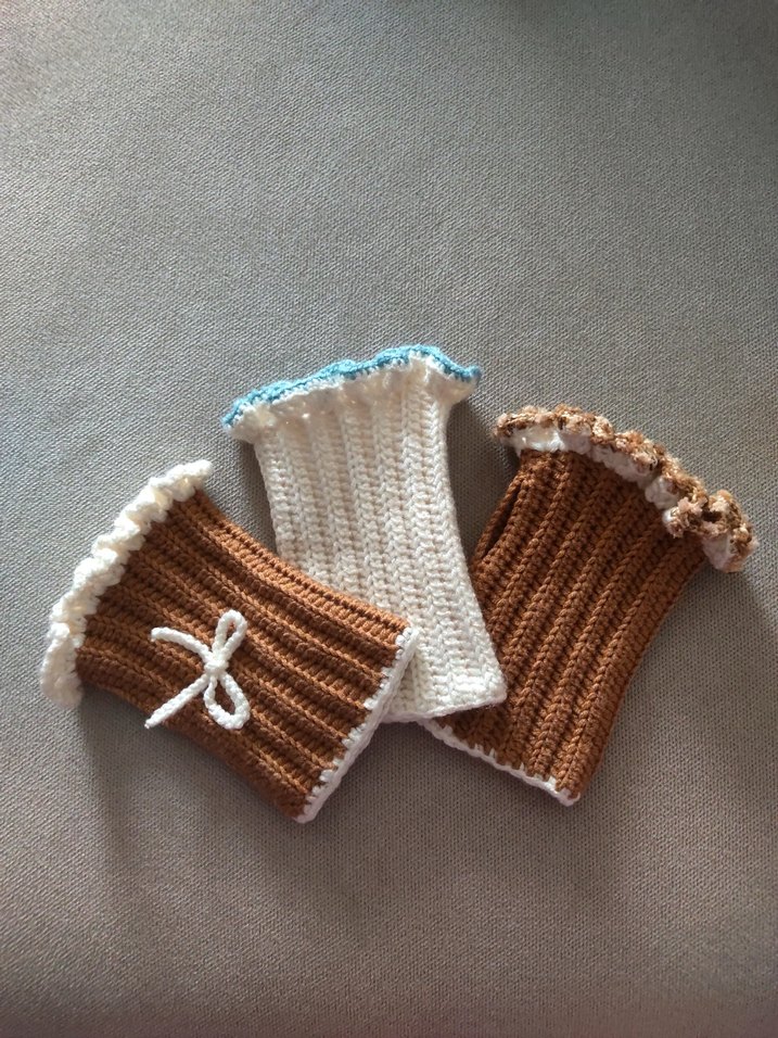 Pastel Kenarlı Örgü Kadın Eldiveni - Görsel 4